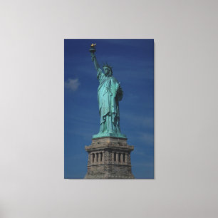 The Statue of Liberty on Pedestal with Blue Sky Canvas Print