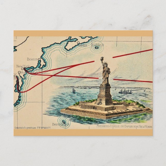 The Statue of Liberty Vintage Postcard (Front)