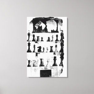 The Staunton Chessmen Patent Drawing Canvas Print
