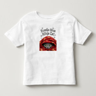 The Stealthy & Starchy: Russian Blue Ninja Cat Toddler T-Shirt