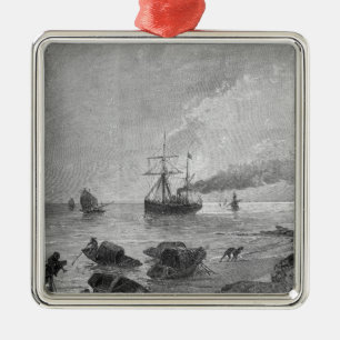The steamship Vladivostok on the Yangtze River Metal Tree Decoration