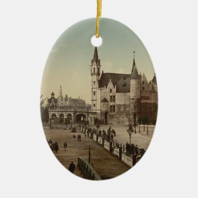 The Steen, Antwerp, Belgium Ceramic Tree Decoration (Front)