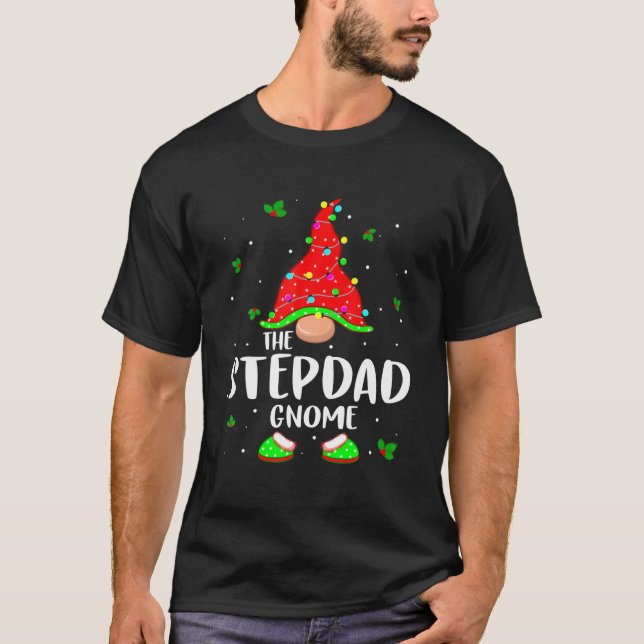 The Stepdad Gnome Christmas Pajama Matching Family T-Shirt (Front)