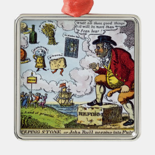 The Stepping Stone,John Bull peeping into Metal Tree Decoration