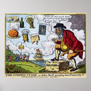 The Stepping Stone,John Bull peeping into Poster