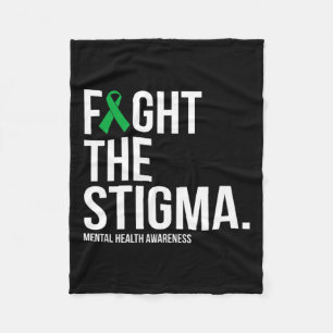 The Stigma Green Ribbon Mental Health  Fleece Blanket