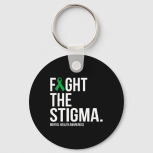 The Stigma Green Ribbon Mental Health Key Ring