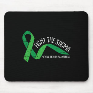 The Stigma Mental Health Awareness Green Ribbon Mouse Pad
