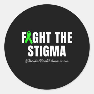 The Stigma Mental Health Awareness Month Green  Classic Round Sticker