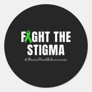 The Stigma Mental Health Awareness Month Green Classic Round Sticker