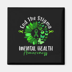 The Stigma Mental Health Awareness Ribbon Butterfl Magnet