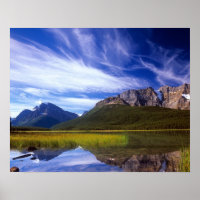 The still waters of Waterfowl Lake make a