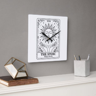 The Stoic Tarot Card Square Wall Clock