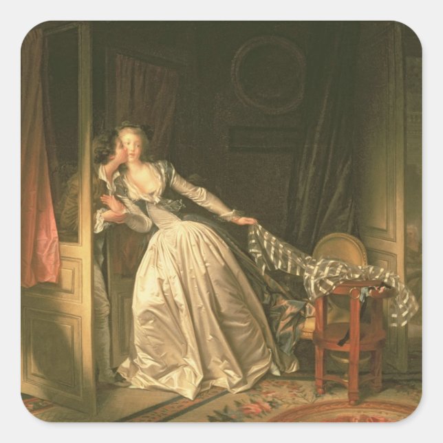 The Stolen Kiss, c.1788 Square Sticker (Front)