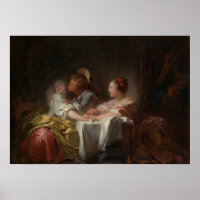 The Stolen Kiss – Fragonard Romantic Scene