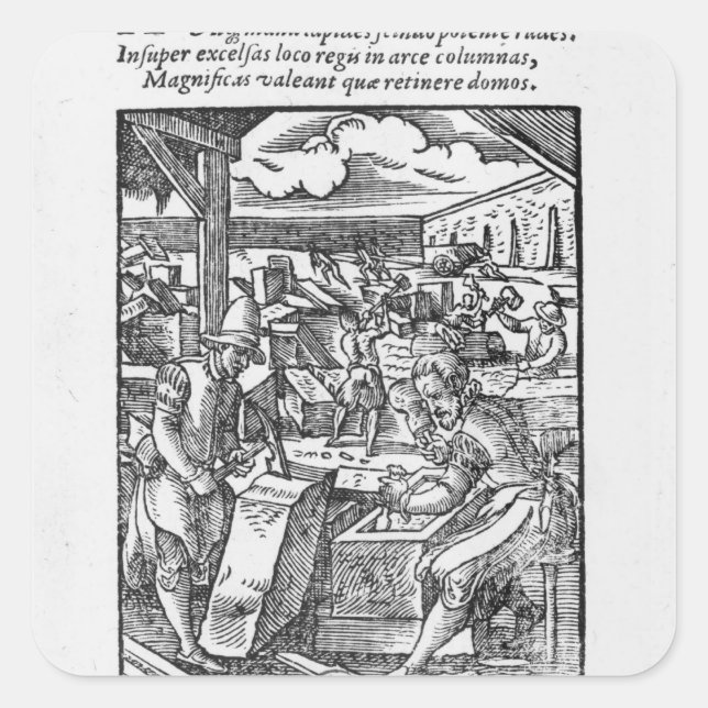 The stone-cutter square sticker (Front)