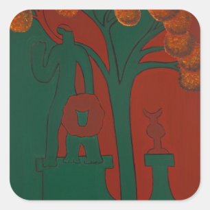 The Stone God and his Lion 2010 Square Sticker