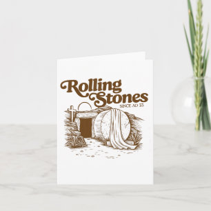 The Stone Was Rolled Away He Alive Retro Christian Card