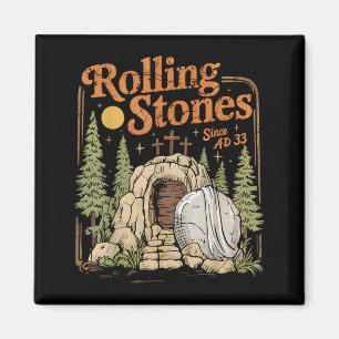 The Stone was Rolled Away He Alive Retro Christian Magnet