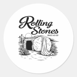 The Stone Was Rolled Away He Is Alive Christian Ea Classic Round Sticker