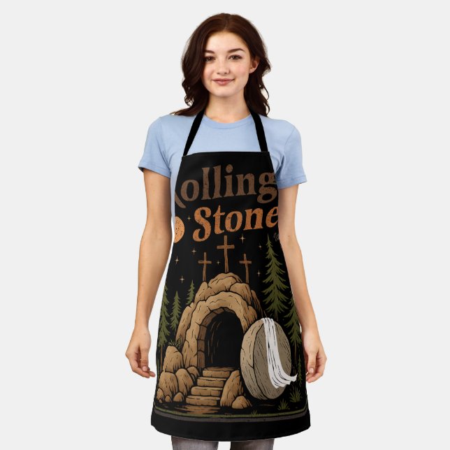The Stone Was Rolled Away He Is Alive Easter Apron (Worn)