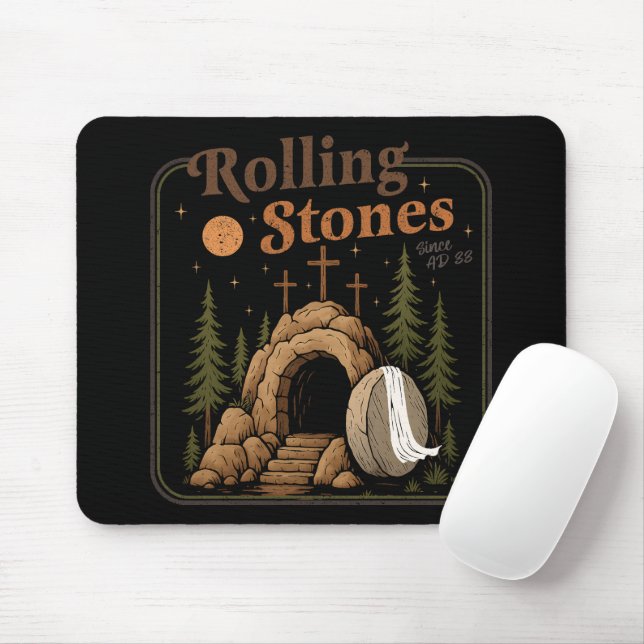 The Stone Was Rolled Away He Is Alive Easter Mouse Pad (With Mouse)