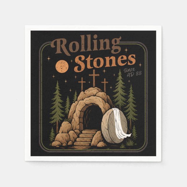 The Stone Was Rolled Away He Is Alive Easter Napkin (Front)