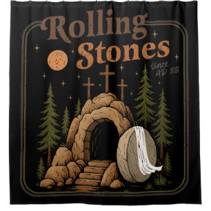 The Stone Was Rolled Away He Is Alive Easter Shower Curtain