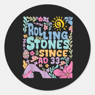 The Stone Was Rolled Away He Is Alive Retro Christ Classic Round Sticker