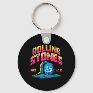 The Stone Was Rolled Away He Is Alive Retro Christ Key Ring