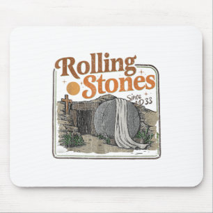 The Stone Was Rolled Away He Is Alive Retro Christ Mouse Pad