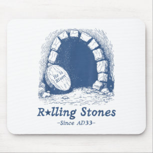 The Stone Was Rolled Away He Is Alive Retro Christ Mouse Pad