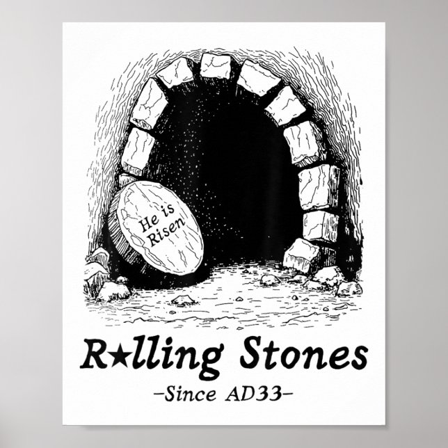 The Stone Was Rolled Away He Is Alive Retro Christ Poster (Front)