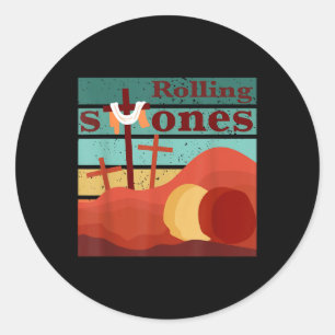The Stone Was Rolled Away Shirt Easter Vintage _1 Classic Round Sticker