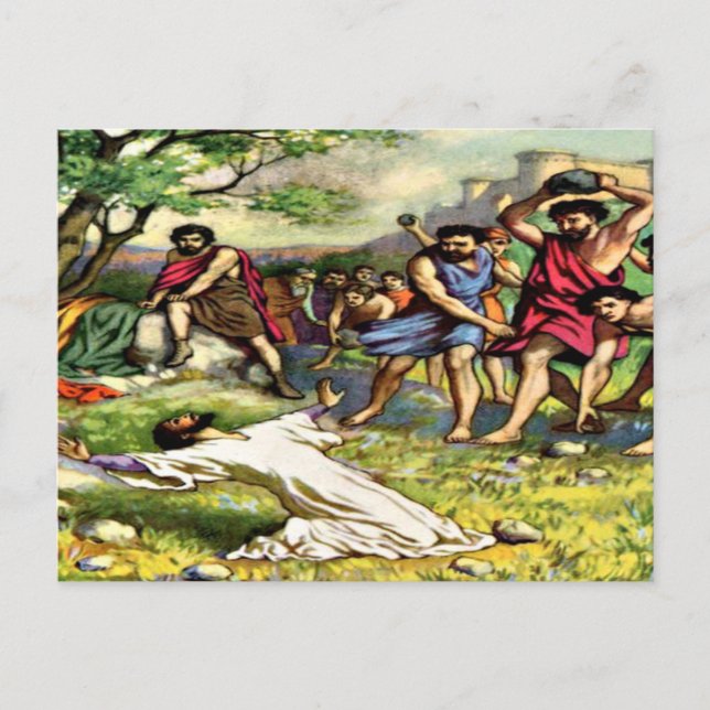 The stoning postcard (Front)