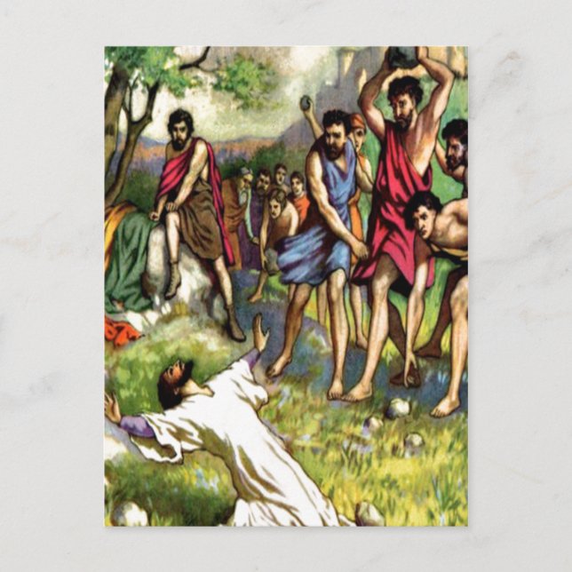 The stoning postcard (Front)