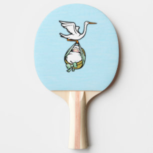 The Stork Carries a Baby Boy Ping Pong Paddle