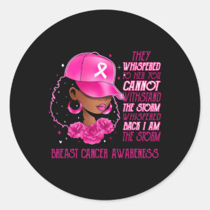 The Storm Black Women Breast Cancer Survivor Pink  Classic Round Sticker