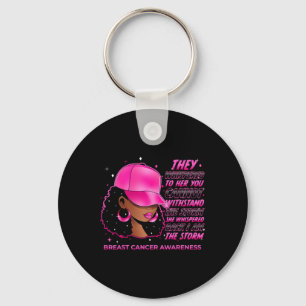The Storm Black Women Breast Cancer Warrior Pink R Key Ring