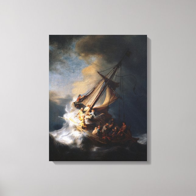 The Storm on the Sea of Galilee by Remb van Rijn Canvas Print (Front)
