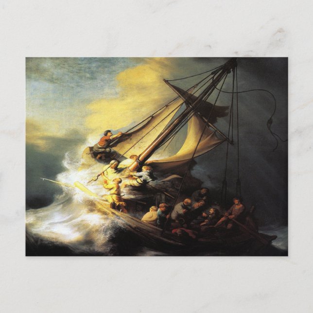 The Storm on the Sea of Galilee by Rembrandt Postc Postcard (Front)
