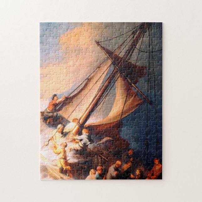 The Storm On The Sea Of Galilee Painting Rembrandt Jigsaw Puzzle (Vertical)