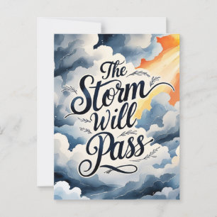 "The Storm Will Pass" Encouragement Postcard
