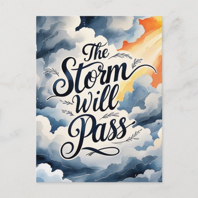 "The Storm Will Pass" Encouragement Postcard (Front)