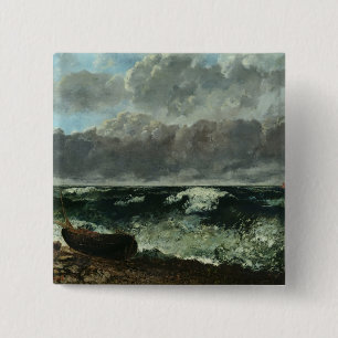 The Stormy Sea or, The Wave, 1870 15 Cm Square Badge