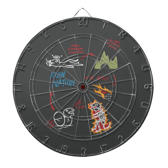 The story of an extinct family dartboard (Front)