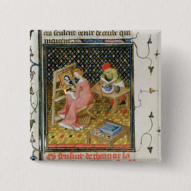 The Story of Thamyris, from `De Claris 15 Cm Square Badge (Front)