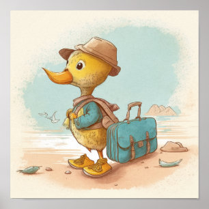 The Story of the Curious Duckling nursery art Poster