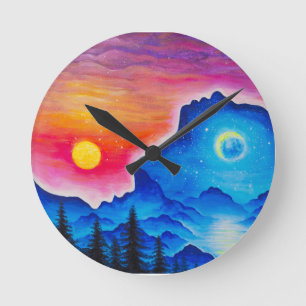 The story of the sun and moon round clock