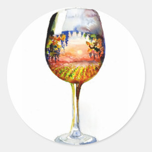 The story of wine classic round sticker